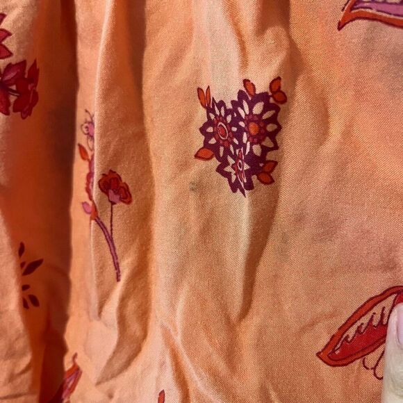 Anthropologie Orange lounge pants pajama pants Size L flowy - Picture 6 of 6